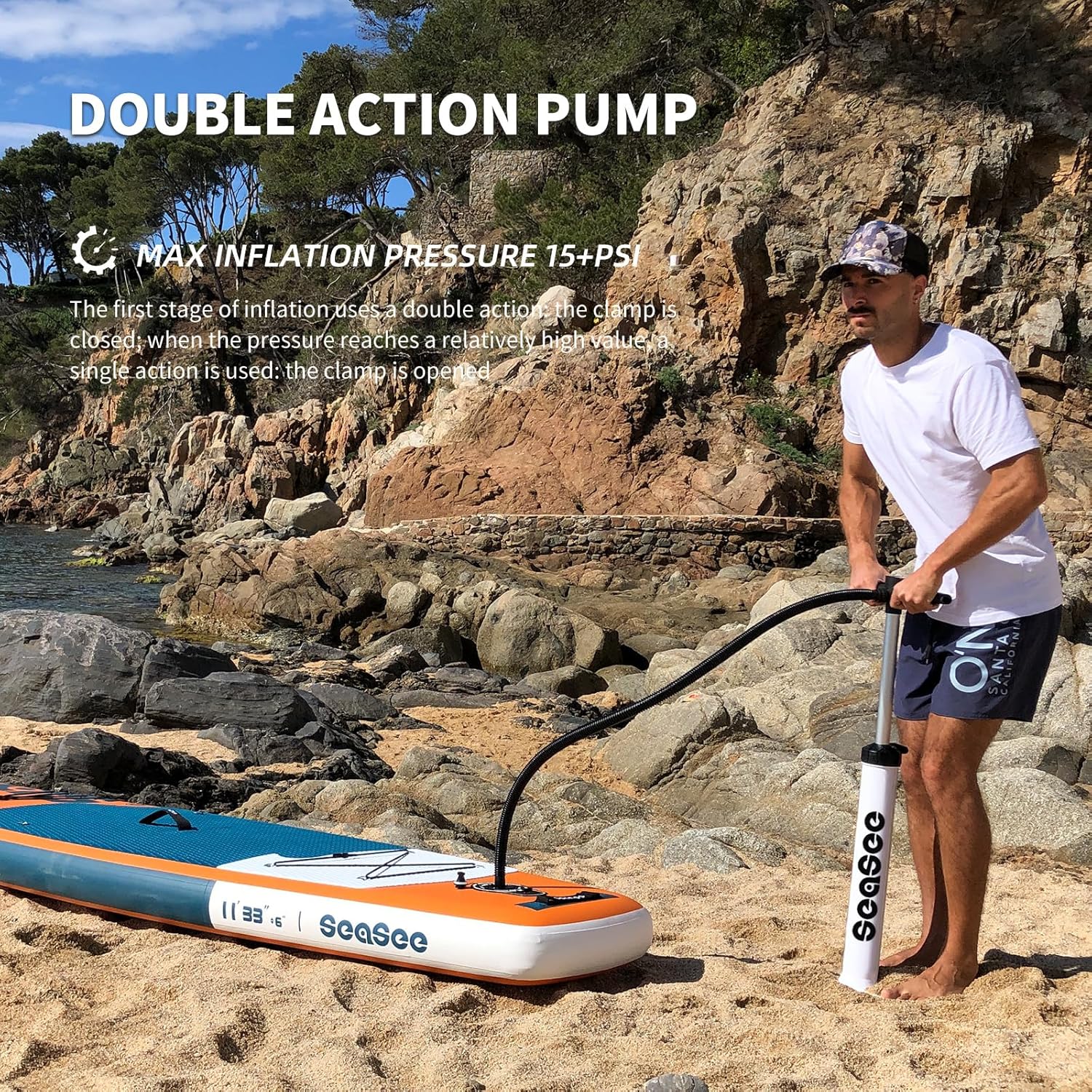 SEASEESUP Tablas de Remo inflables con Accesorios Sup, Tabla de Remo de 12 pies, Duradera, Ligera, diseño Estable de 33 Pulgadas de Ancho para Adultos con sobrepeso