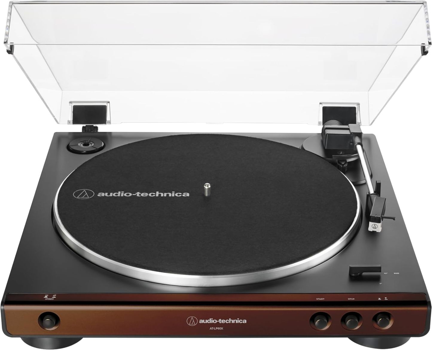 Audio-Technica - Tocadiscos AT-LP60X-BK totalmente automático con transmisión por correa, velocidades de 33/45 RPM (negro)
