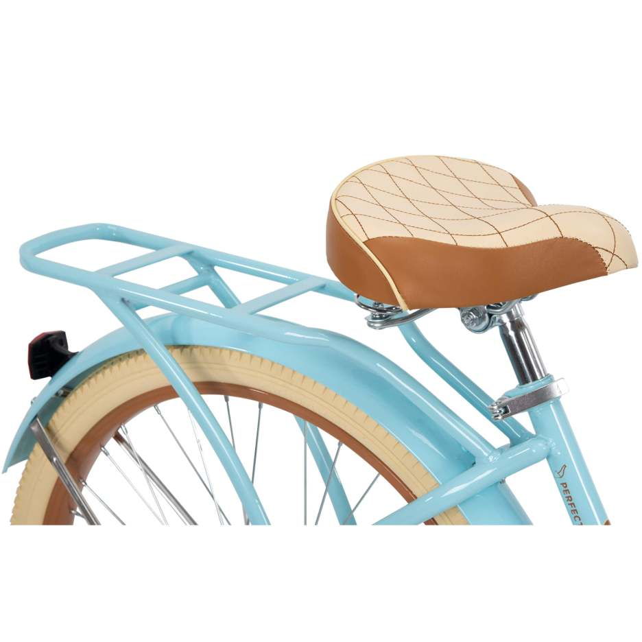 Bicicleta de paseo clásica Nel Lusso con cuadro Perfect Fit, para mujer, color azul, 26"