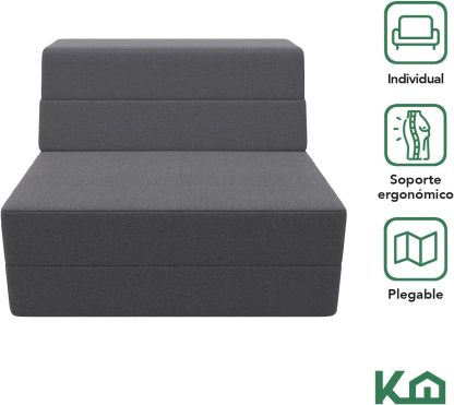 Kingshouse | Sofá Cama Matrimonial Plegable - Sillón Multifuncional y Convertible 2 en 1 - Relleno de Espuma de Alta Densidad - Funda Desmontable - Soporte Ergonómico y Suavidad Hogar, Sala, Recámara