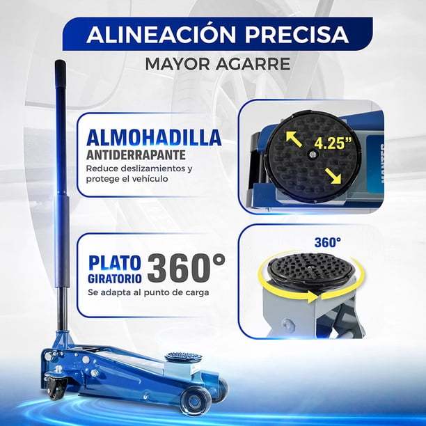 Gato Hidráulico de Patín Hantec 3 Toneladas Automotriz