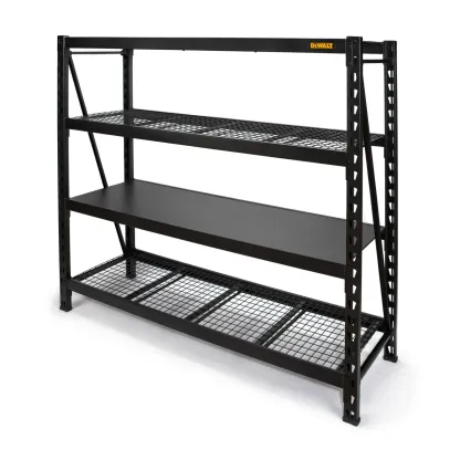 DeWalt 41660 DXST10000BLK Estante de almacenamiento industrial de 4 estantes, marco negro, 6 pies de alto