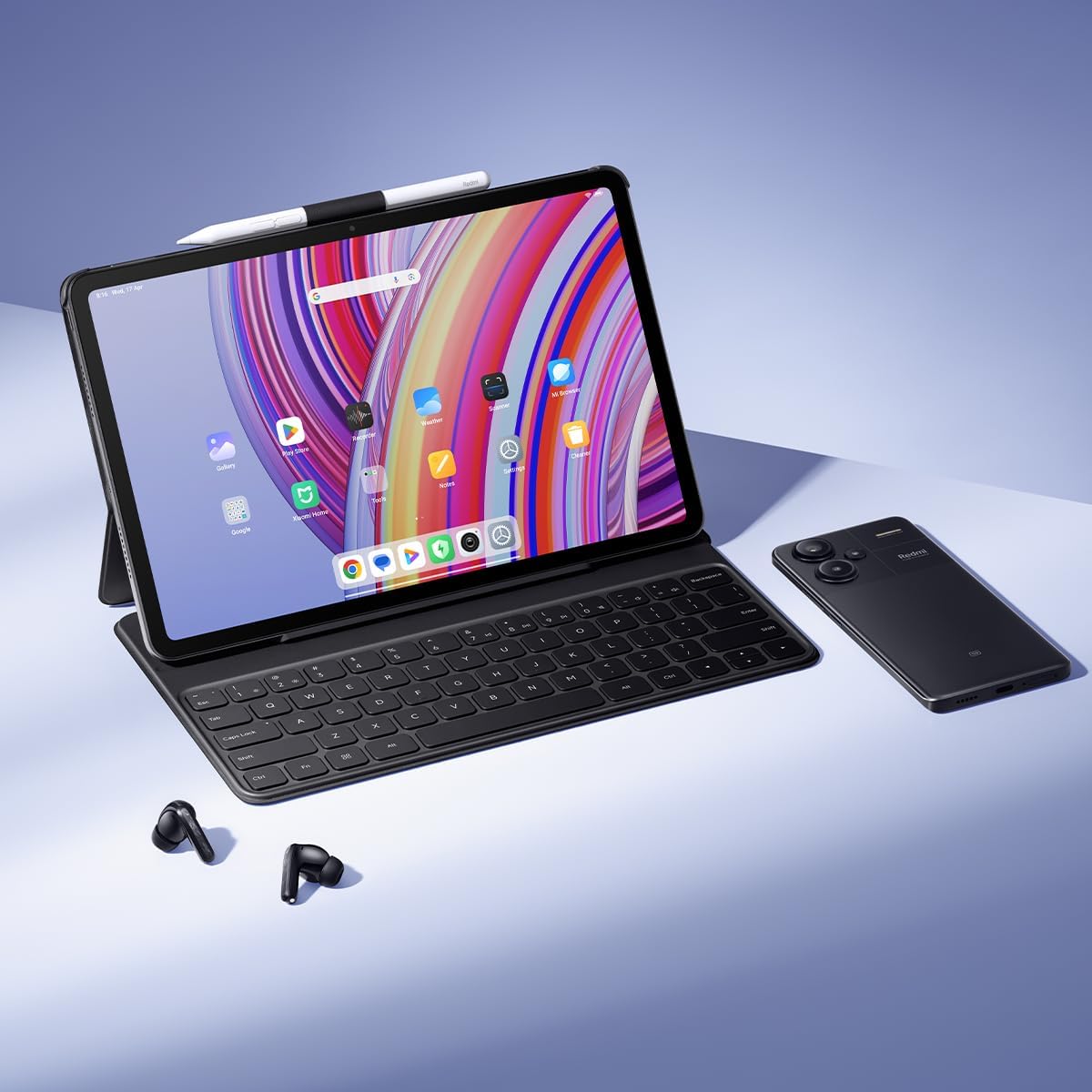 Xiaomi Redmi Pad Pro WiFi Version 12.1" Octa Core Global ROM 10000mAh Bluetooth 5.3 8MP Dual Camera + (33w Dual USB Fast Auto Combo) (Ocean Blue, 256GB + 8GB)