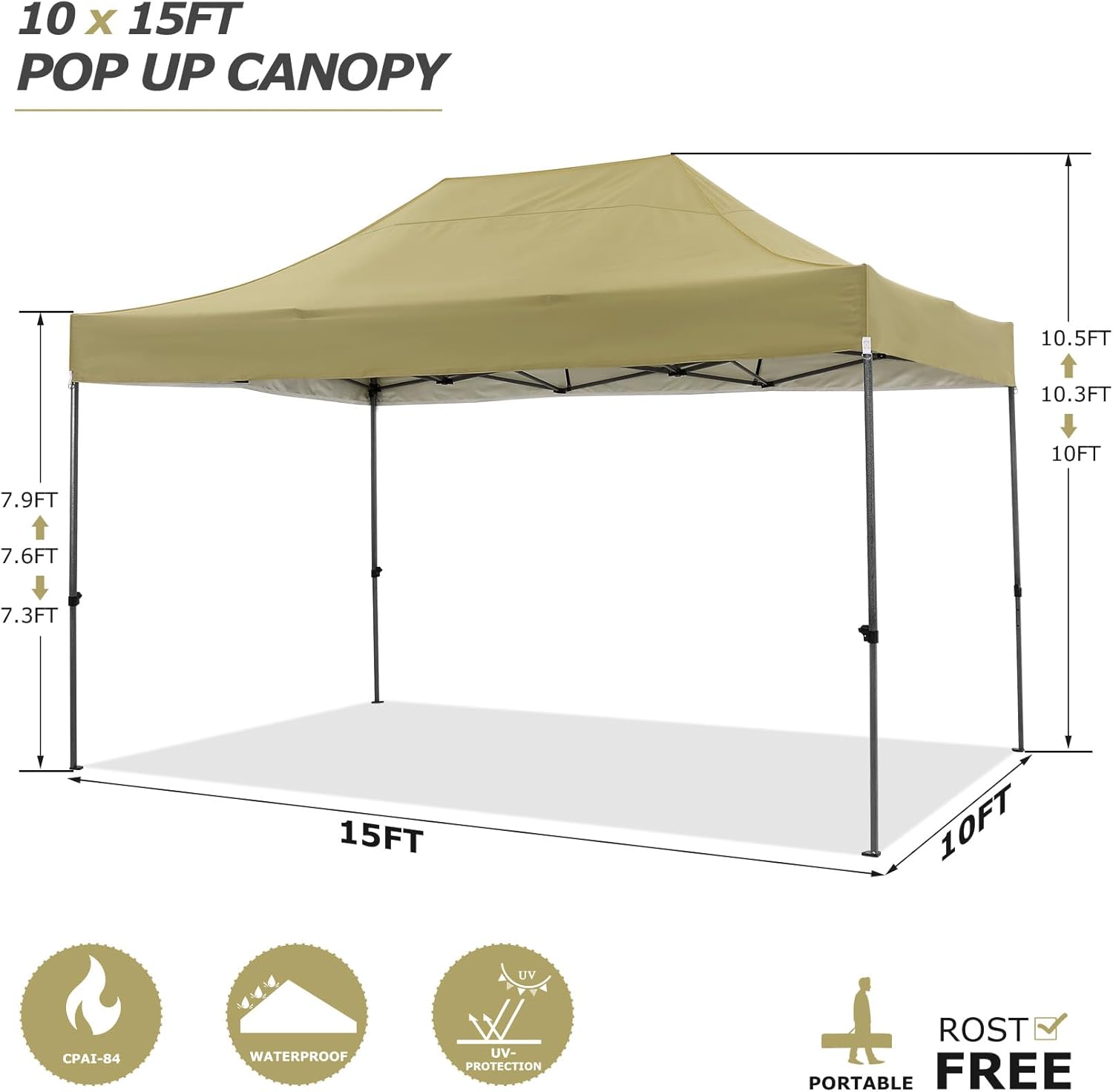 COBIZI - Toldo desplegable de 10 x 20 Pulgadas con 6 Paredes Laterales, toldo Impermeable para Eventos al Aire última intervensión, UPF 50+ cenador portátil para Fiestas, Playa, Camping, Boda,