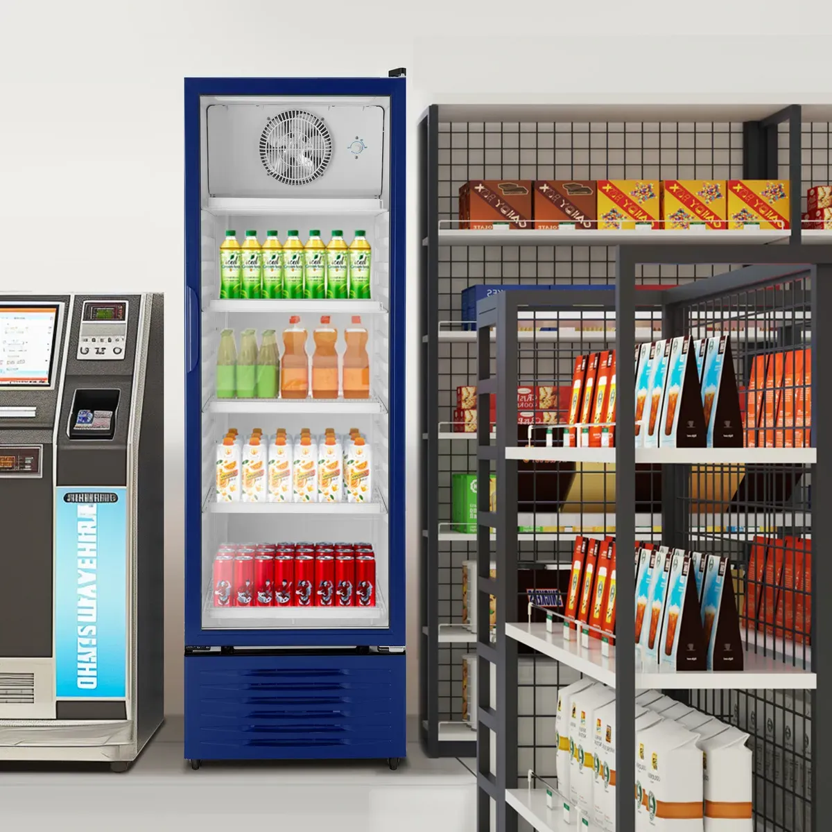 Hisense CVC494N3AWX Congelador vertical con puerta de cristal,13 pies cúbicos,Refrigerante Eco-friendly,Sistema de Ventilación Anticondensación,60x65x185cm(AnchoxLargoxAlto)