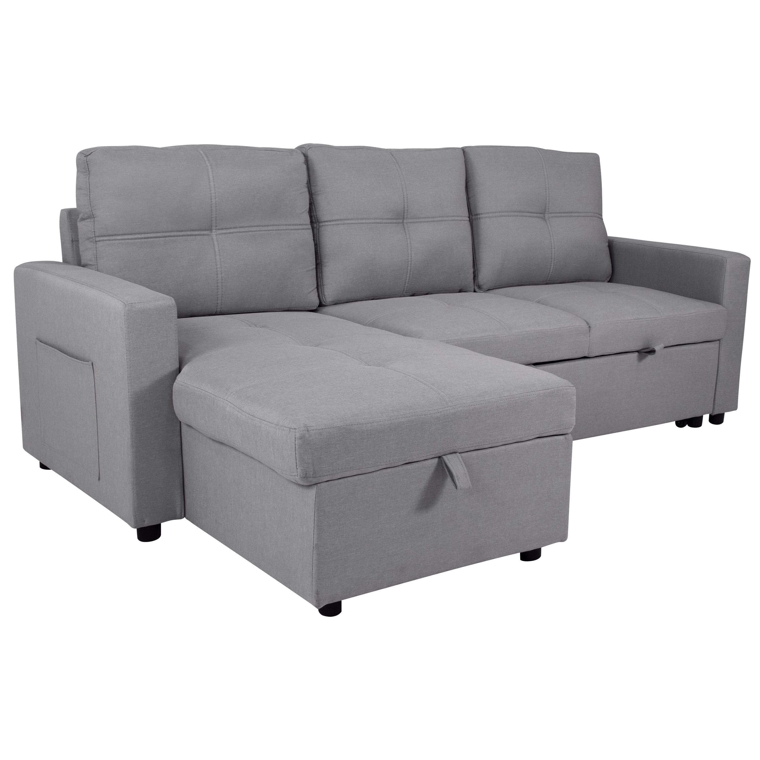 SOFÁ CAMA CON ALMACENAMIENTO TRIBECA GRIS CLARO