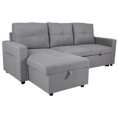 SOFÁ CAMA CON ALMACENAMIENTO TRIBECA GRIS CLARO