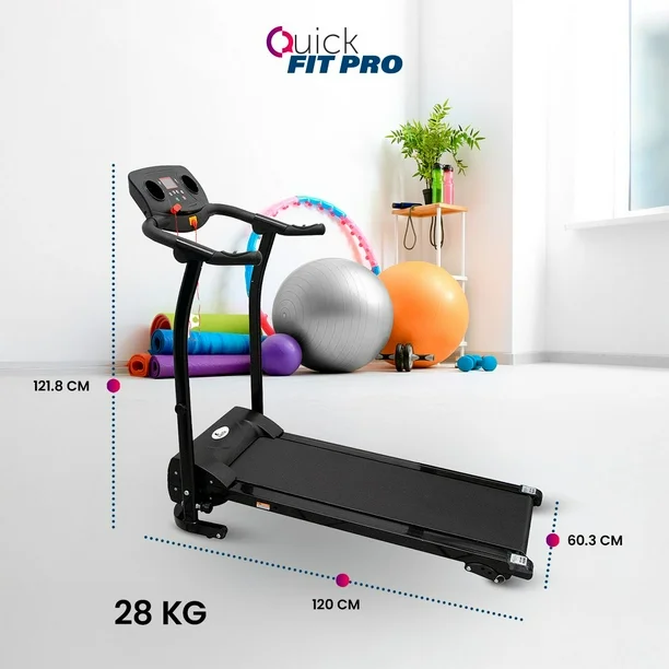 Caminadora Eléctrica Plegable Quick Fit Pro con 12 Programas - 3 Posiciones de Inclinación Ajustables y Pantala LCD para un Entrenamiento Personalizado