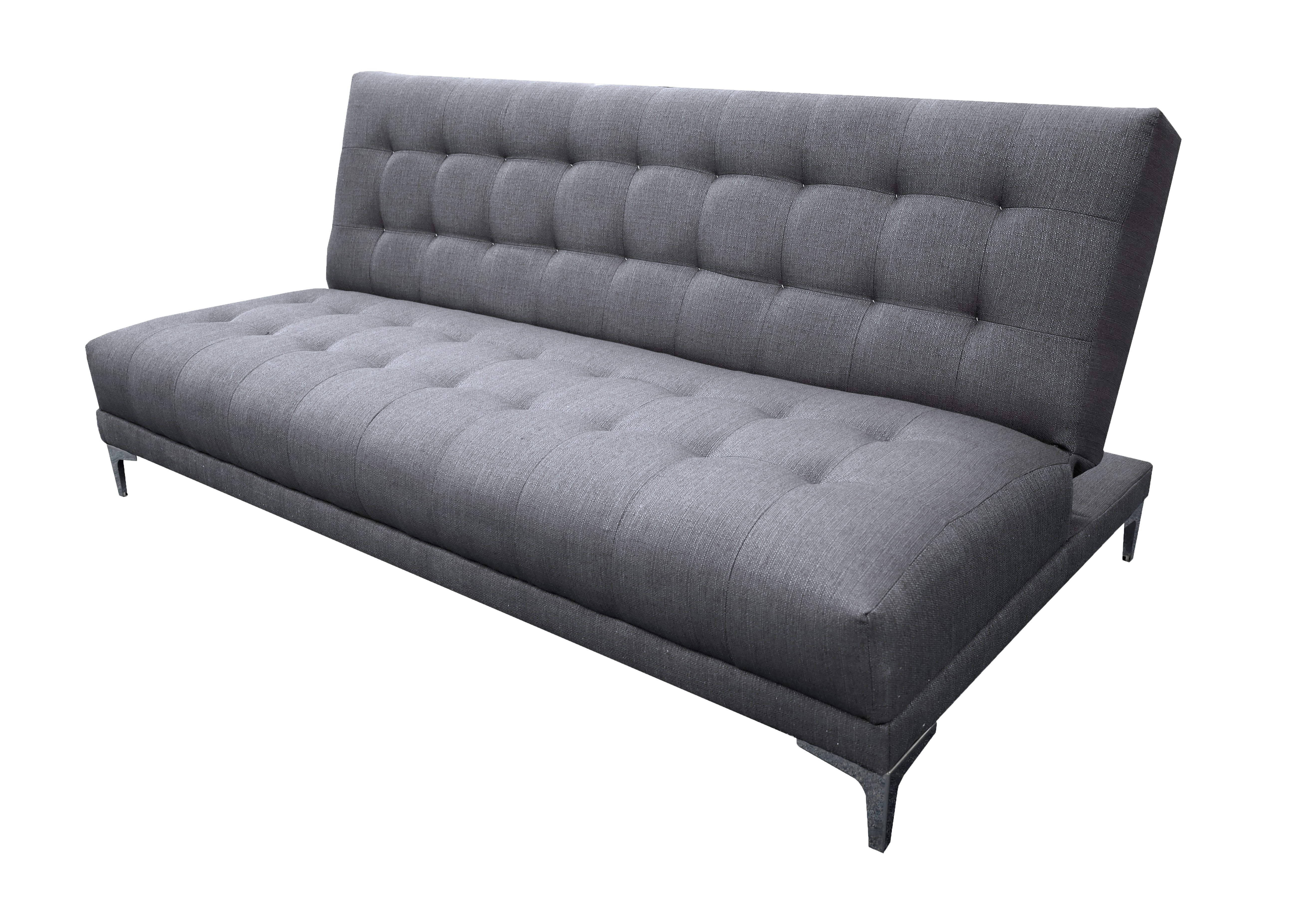 Sofa Cama Reclinable El Bazar Store Verso Gris plata, Futon Abotonado Matrimonial 3 posiciones, Sala