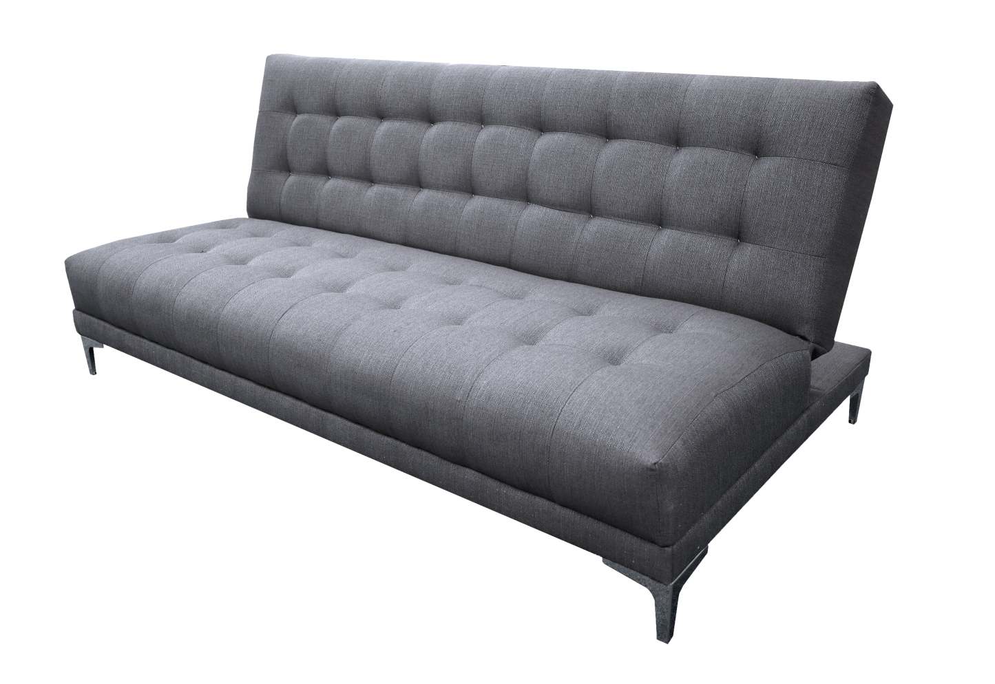 Sofa Cama Reclinable El Bazar Store Verso Gris plata, Futon Abotonado Matrimonial 3 posiciones, Sala
