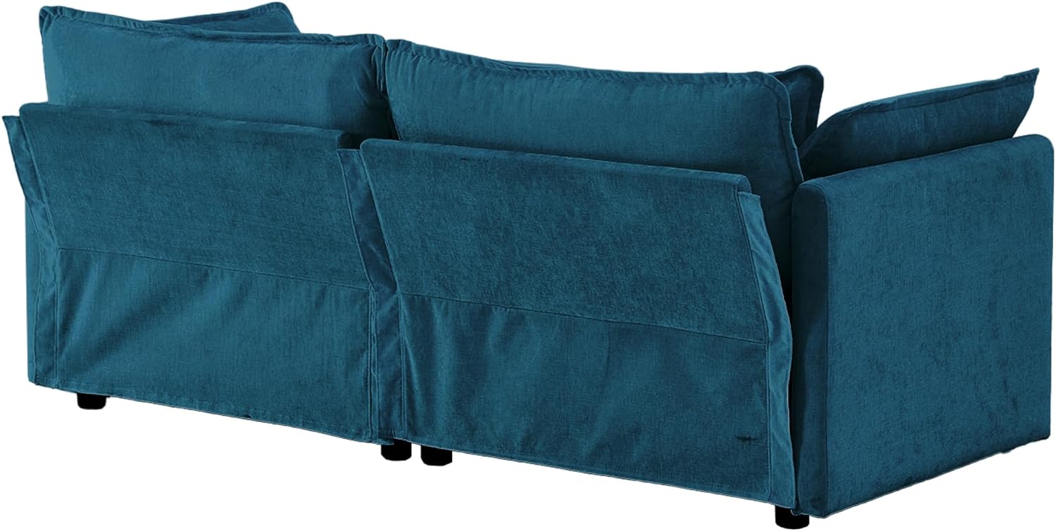 Neylory - Sofá de dos plazas con 2 almohadas para sala de estar, recámara, departamento, 2 plazas de felpilla para asiento profundo