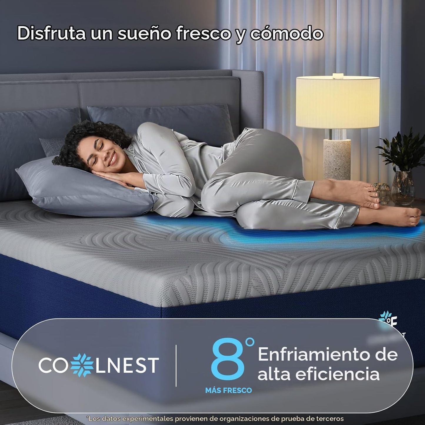 Sweetnight CoolNest 🛌 Colchón Espuma Viscoelástica Gel Refrescante 14 Pulgadas, Soporte Ergo 5 Zonas, Alivia Presión, Dureza Media, Certificado
