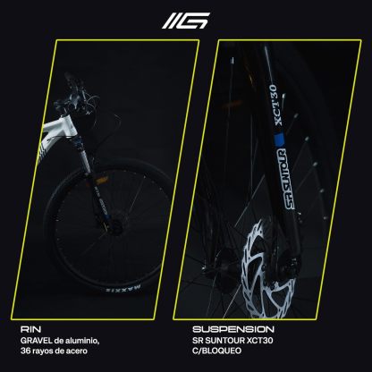 GRAVEL Bicicleta de Montaña Barel | Bicicleta R29 - Cuadro Aluminio 15 kg | Transmisión Cues 18V | Frenos Hidráulicos y Llantas Kenda