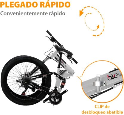 Bicicleta Montaña Plegable Bike Teche Frenos Tipo Shimano 21v Rodada 26