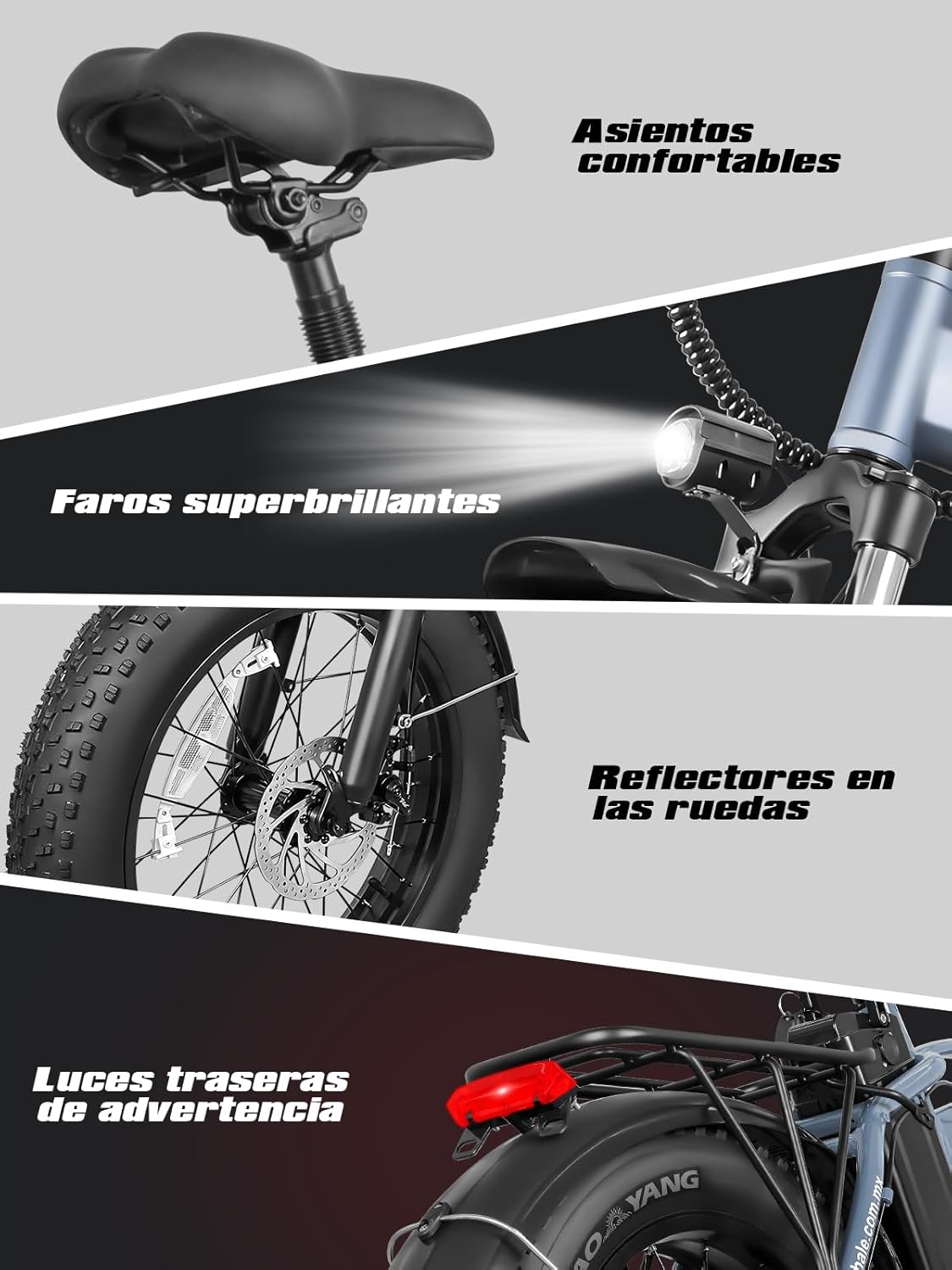 HONEYWHALE F6S Bicicleta Eléctrica Plegable para Adultos, Bicicleta de montaña de 7 Velocidades, Motor 900W-Max, Velocidad Máxima 45KM/H, Autonomía 50KM, Batería Extraíble (54.6V, 10.4AH)