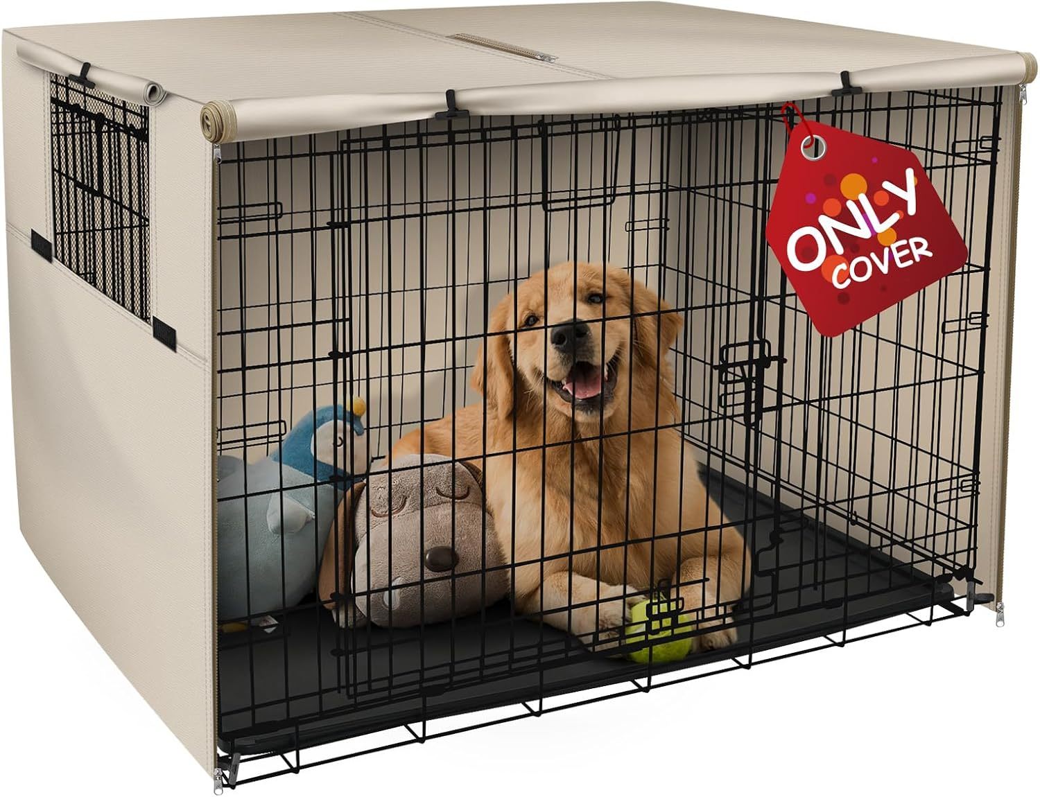 Explore Land Funda para jaula de perro de 42 pulgadas, funda de poliéster duradera para perrera de mascotas, ajuste universal para jaula de perro de alambre 1 (negro)
