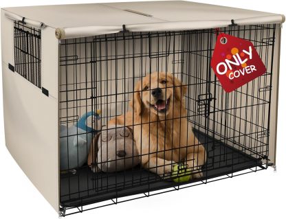 Explore Land Funda para jaula de perro de 42 pulgadas, funda de poliéster duradera para perrera de mascotas, ajuste universal para jaula de perro de alambre 1 (negro)