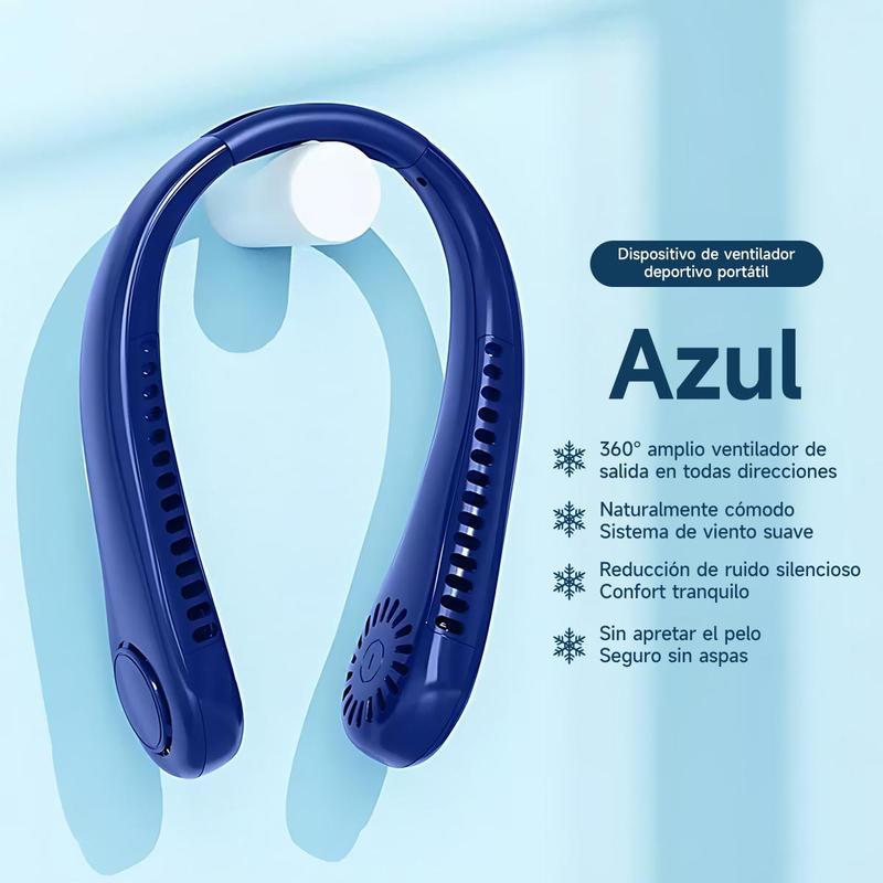 Bugu Ventilador De Cuello Recargable Para Hogar Oficina Fitness ABS Material Ventiladores De Refrigeración Portátiles Silencioso Ventilador de Cuello Sin Aspas