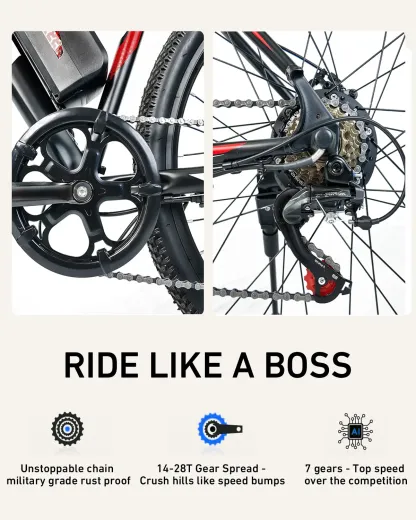 🔥Bicicleta Eléctrica de Montaña 26" para Adultos, Motor Potente 1500W, Velocidad Máxima 40 km/h, Autonomía 64 km, 7 Velocidades, Certificación UL, Bicicleta Eficiente para Desplazamientos y Aventuras