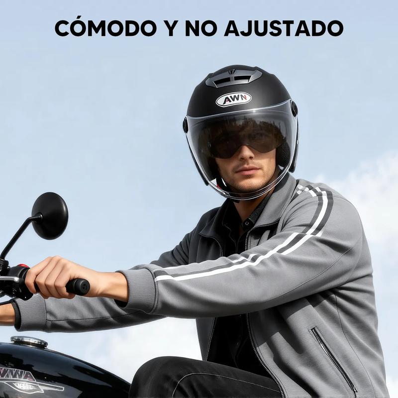 Casco Motocicleta Transpirable Con Visera De Doble Capa Dot