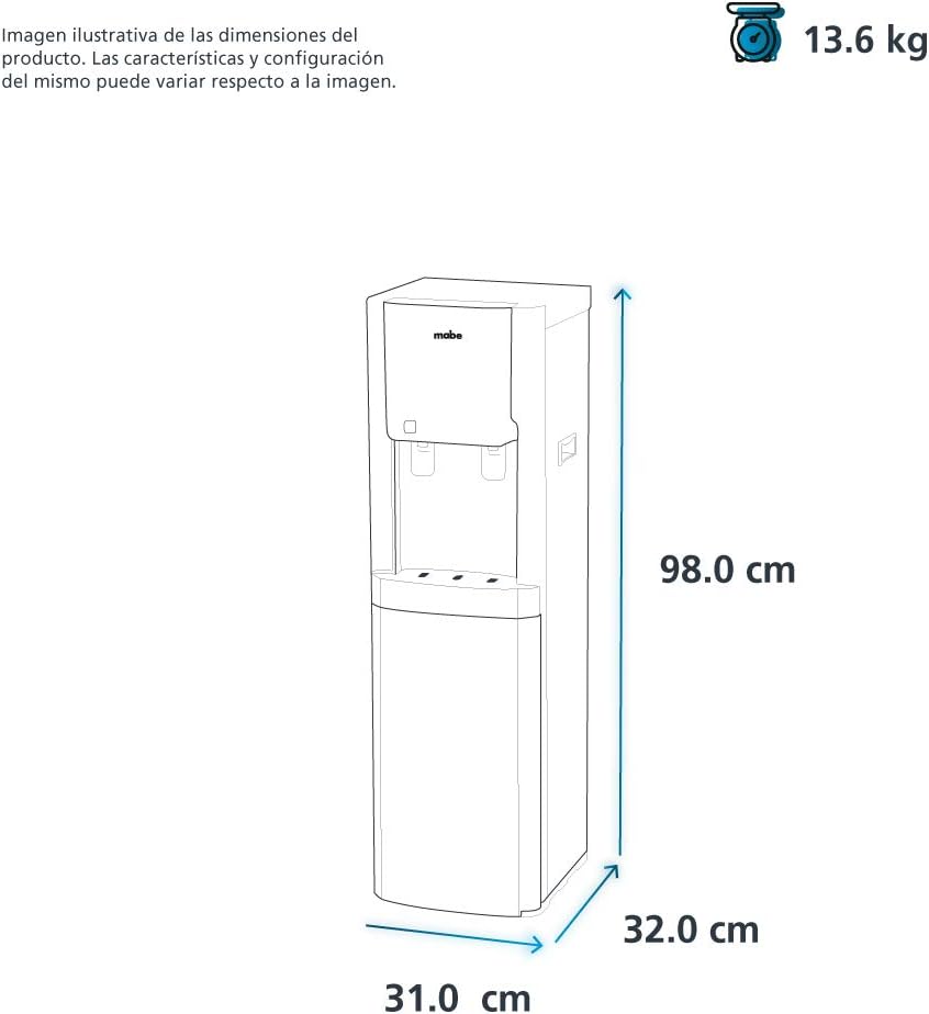 mabe Enfriador de agua 3 llaves Free Standing Blanco Mabe 60hz