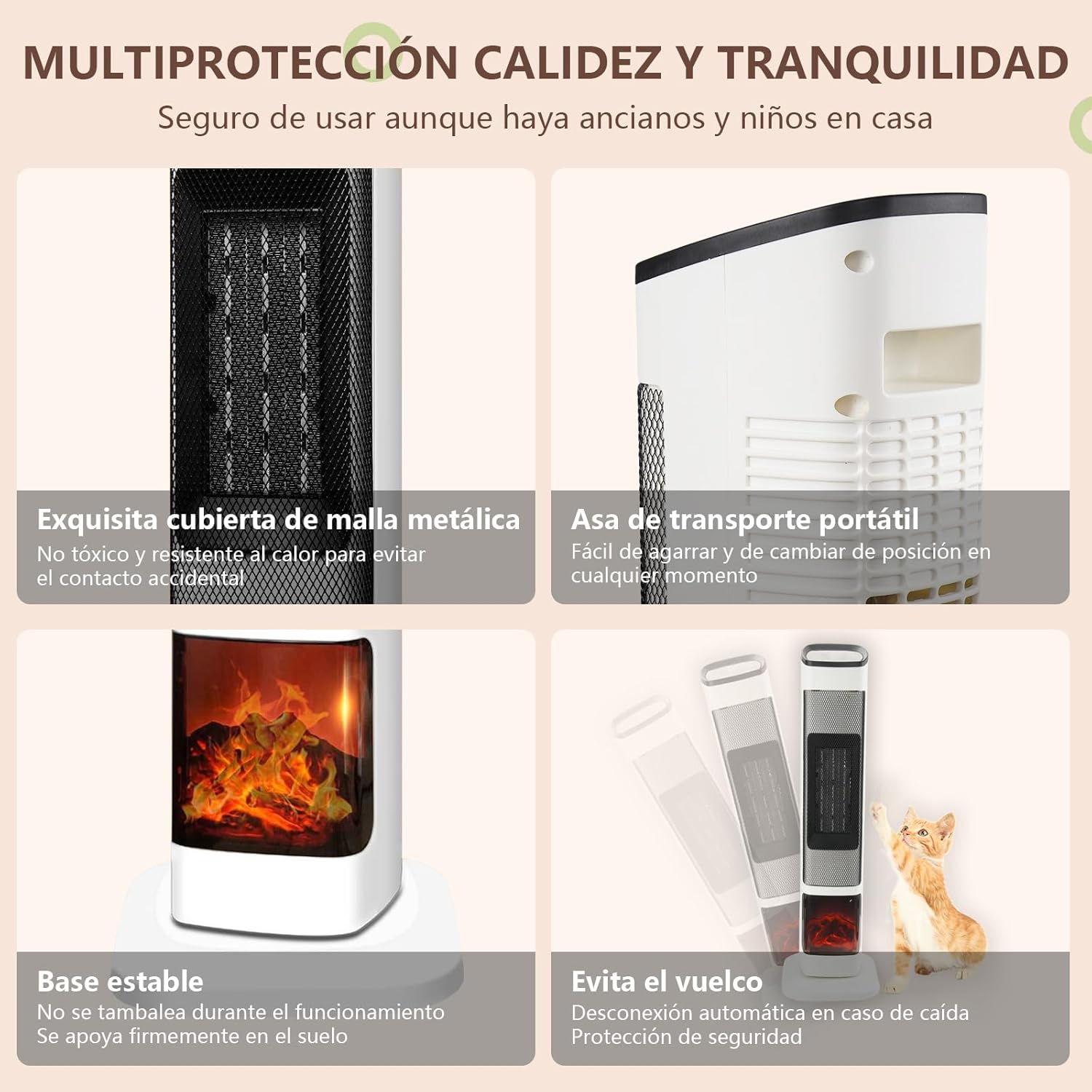 LOKOOY Calefactor Eléctrico de Torre Cerámico para Hogar, Calefacción y Refrigeración de Doble Uso Calentador Digital con Oscilación de 90° y Termostato Regulable 6 Modos, con Control Remoto, Blanco