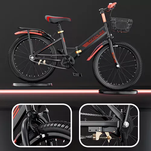 Bicicleta Infantil Plegable R20para NiÃ±o Con Casco De Color Negro TamaÃ±o Del Cuadro 20