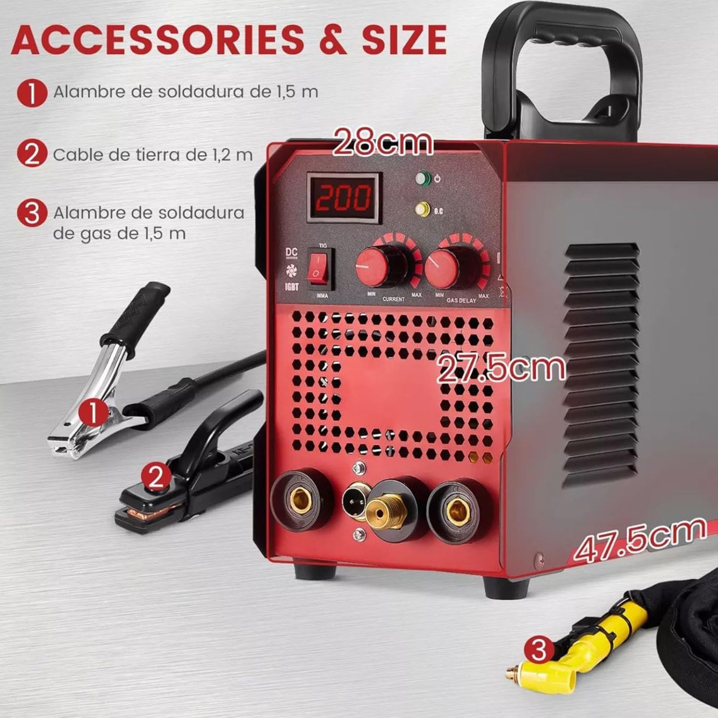 YOMYM Soldadora Inversora Portátil, Máquina de Soldar 110/220V 250A para MMA/TIG