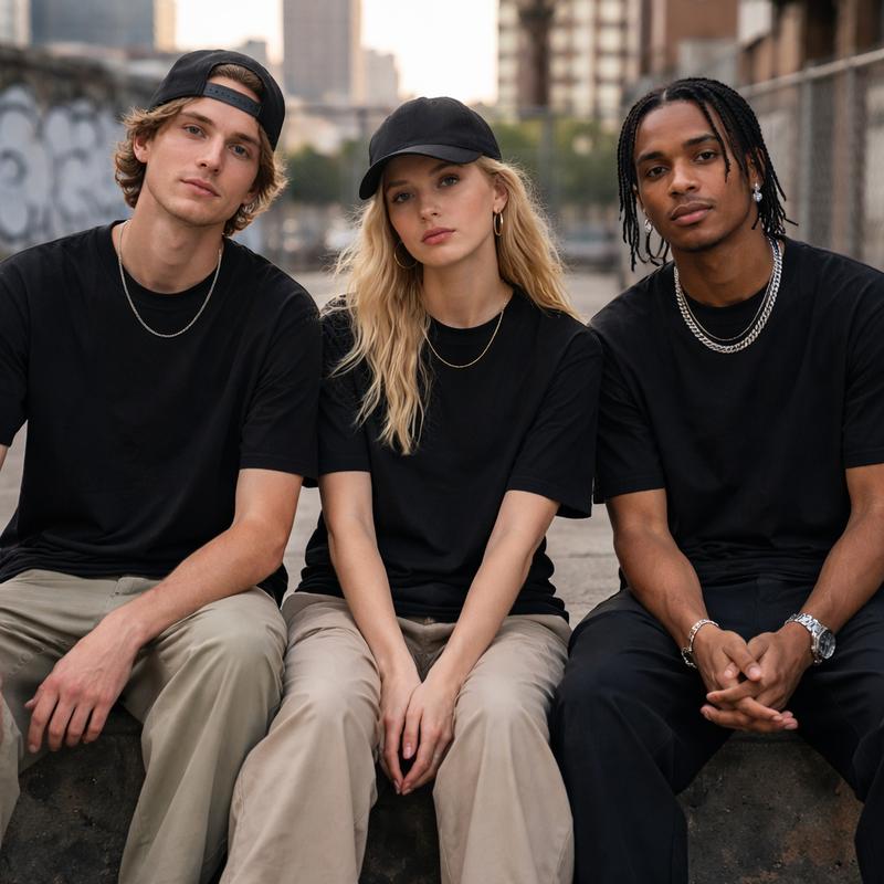 PAQUETE 3 PLAYERAS urban style-casual-camisetas negro y distintos colores