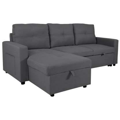 SOFÁ CAMA CON ALMACENAMIENTO TRIBECA GRIS CLARO