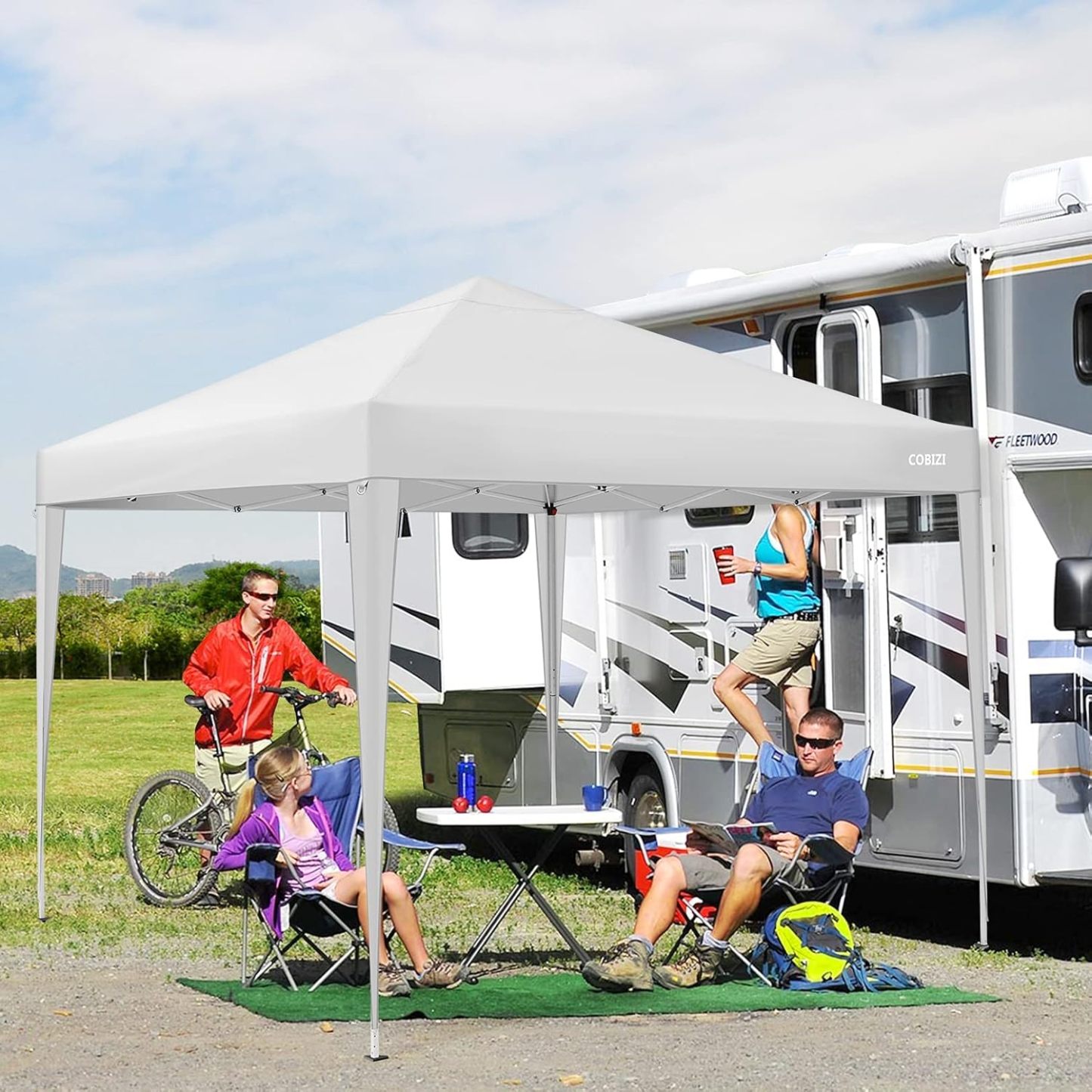 COBIZI - Toldo desplegable de 10 x 20 Pulgadas con 6 Paredes Laterales, toldo Impermeable para Eventos al Aire última intervensión, UPF 50+ cenador portátil para Fiestas, Playa, Camping, Boda,