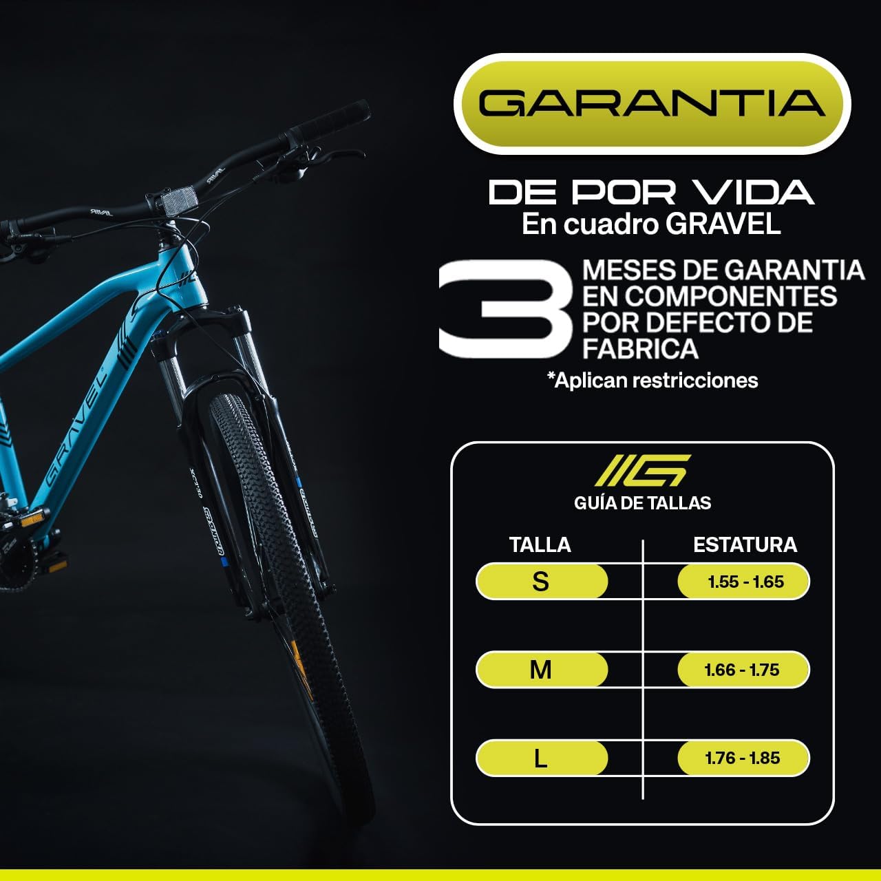 GRAVEL Bicicleta de Montaña Barel | Bicicleta R29 - Cuadro Aluminio 15 kg | Transmisión Cues 18V | Frenos Hidráulicos y Llantas Kenda