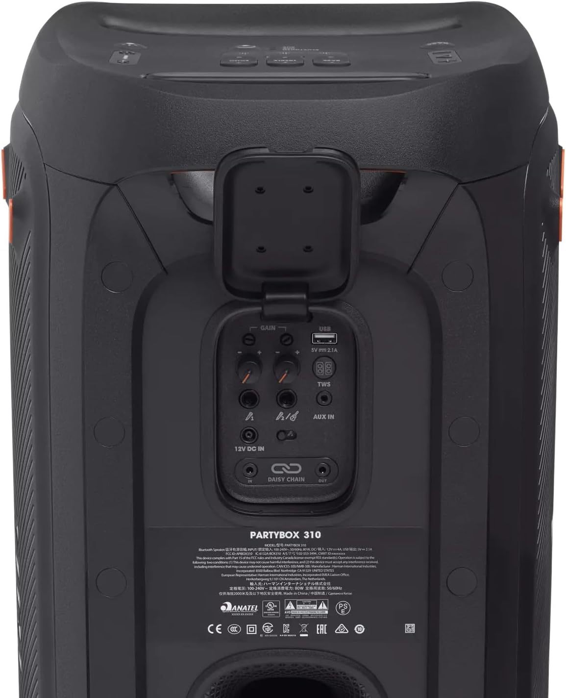 JBL - Altavoz Partybox 310 portátil recargable Bluetooth RGB LED Partybox