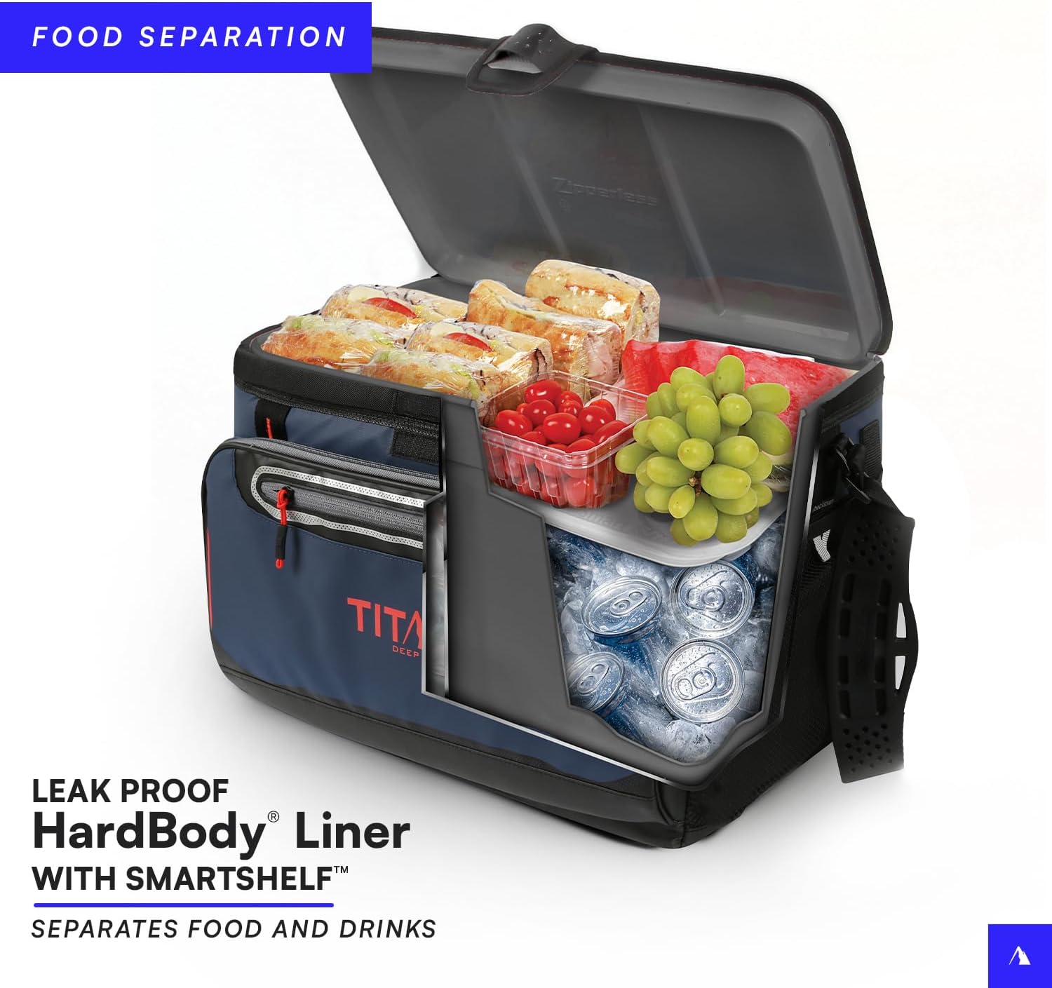 Congelador Arctic Zone Titan, 48 latas, congelador rígido sin cremallera, congelador verde musgo con aislamiento de congelación profunda, revestimiento rígido y SmartShelf-----Abridor de botellas