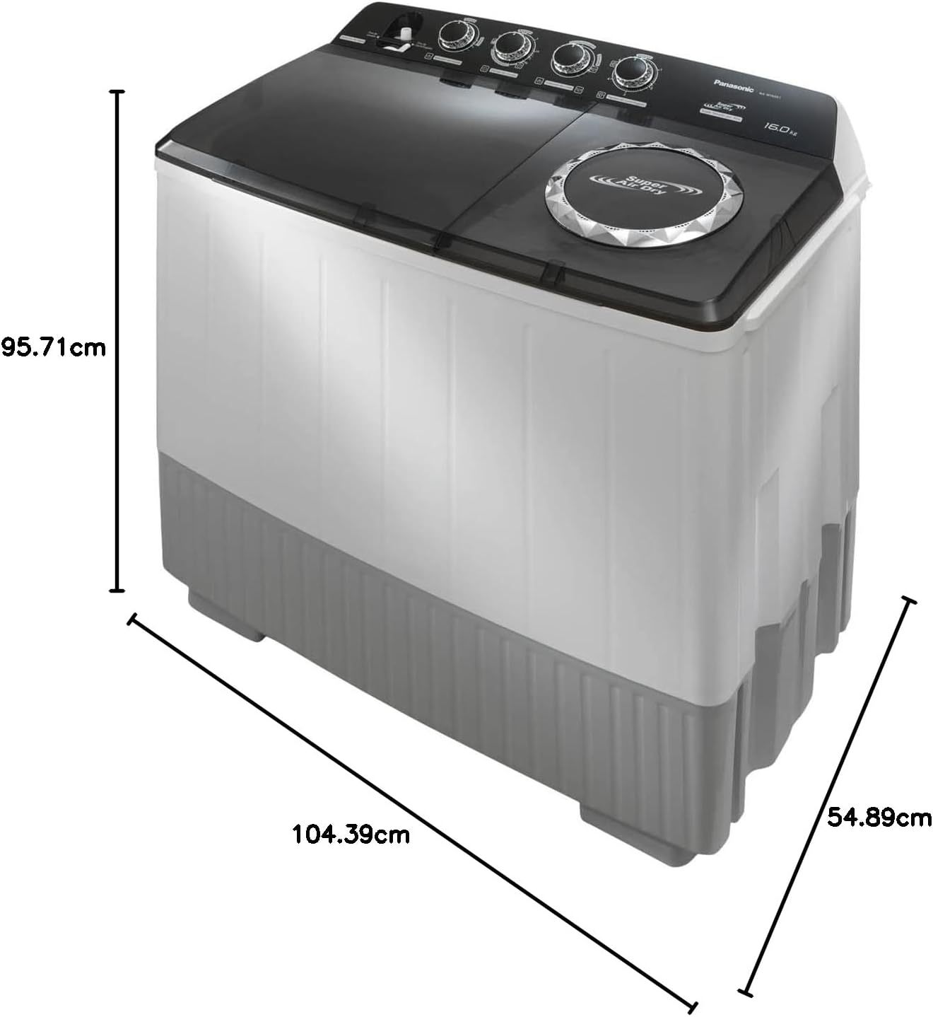 Lavadora Doble Tina Semiautomática 16 Kilos Panasonic NA-W160X1BMX