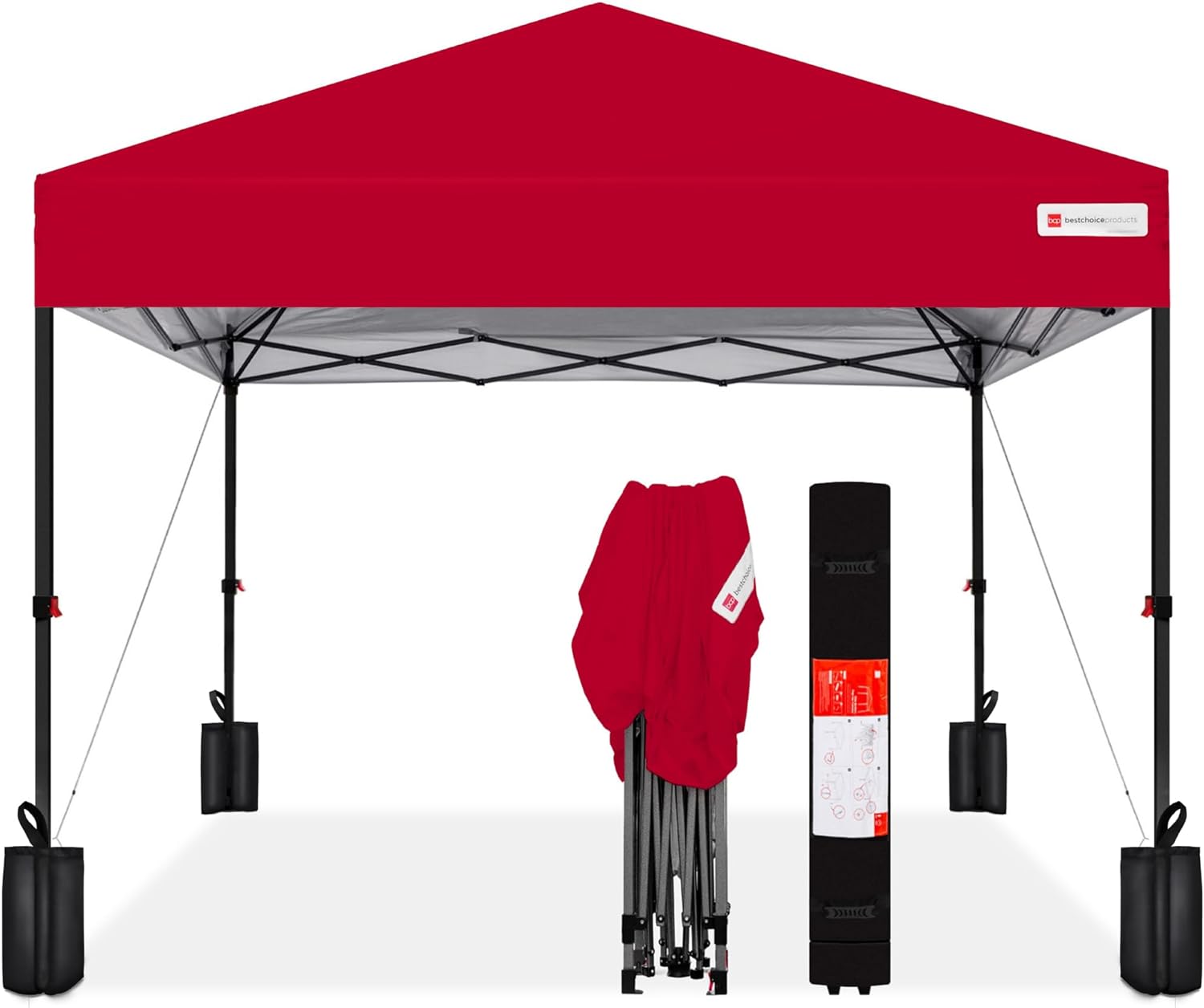 Best Choice Products - Toldo de armado fácil de 1 persona con un botón, tienda portátil e instantánea, funda, 3 x 3 metros, 4 bolsas de peso, color azul