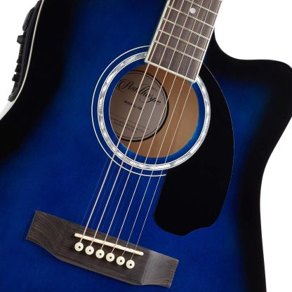 Ashthorpe - Paquete de guitarra acústica-eléctrica de tamaño completo, Negro