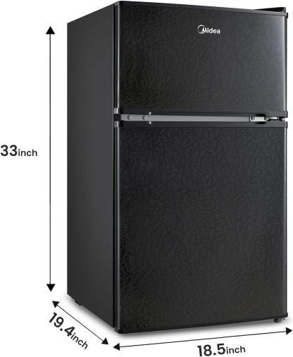 Midea WHD-113FSS1 Refrigerador compacto, 3.1 pies cúbicos, acero inoxidable