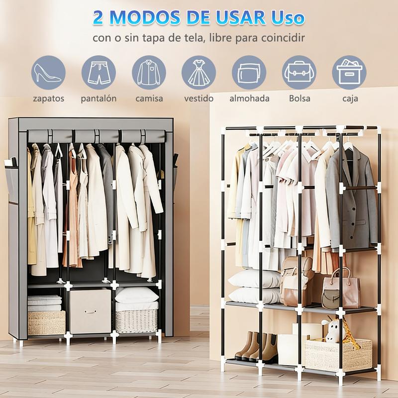 LERFM Closet Armable Ropero Rack Guardaropa Recamara Organización, Bonito, Práctico Y Resistente. Armario Plegable Organizador de Ropa,navidadRebajas de fin de año,Dazy ,Sheglam