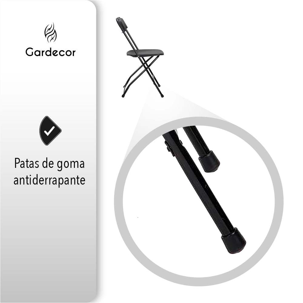 SET DE 10 SILLAS PLEGABLES PARA EVENTOS COLOR NEGRO GARDECOR