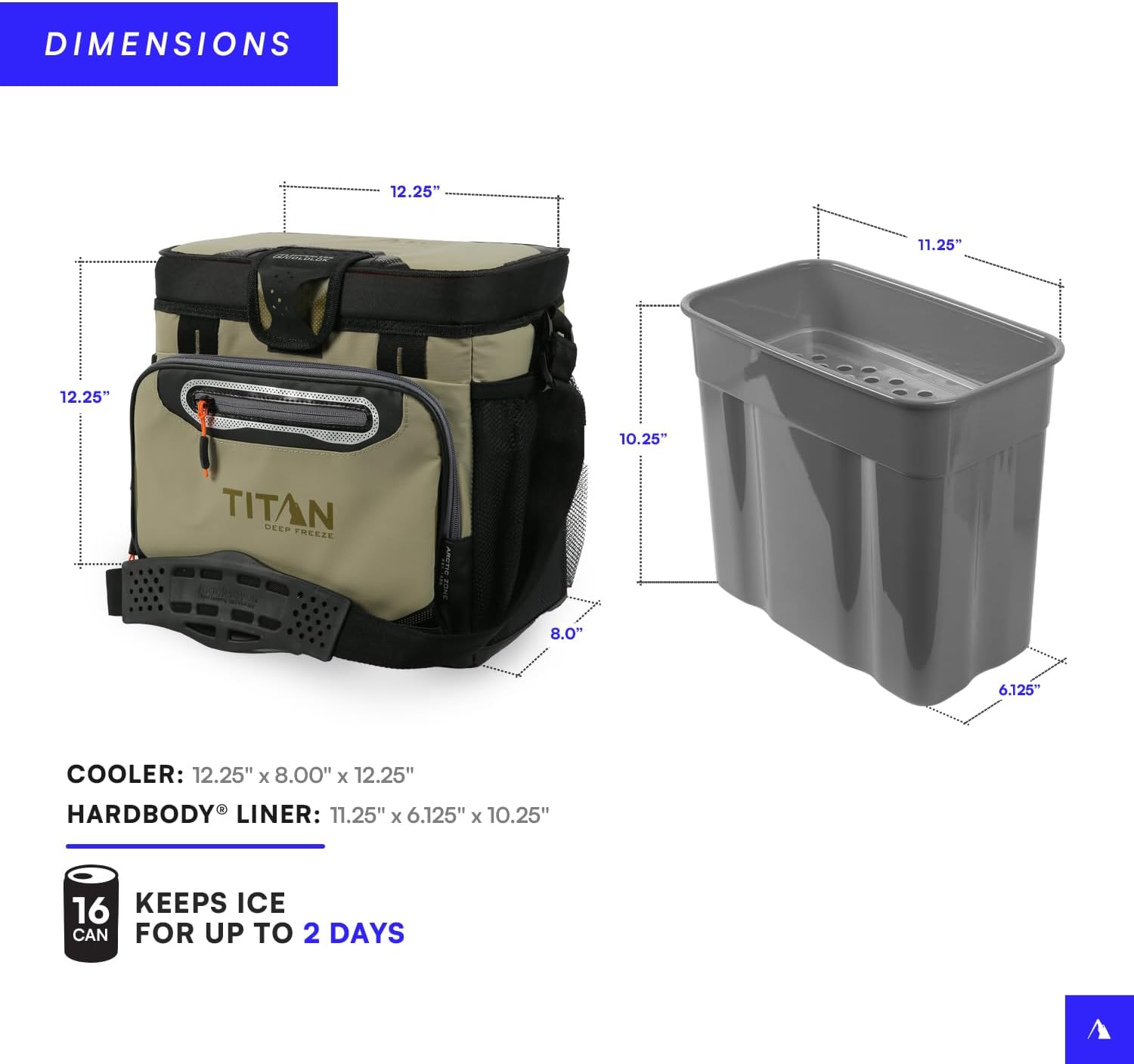 Congelador Arctic Zone Titan, 48 latas, congelador rígido sin cremallera, congelador verde musgo con aislamiento de congelación profunda, revestimiento rígido y SmartShelf-----Abridor de botellas