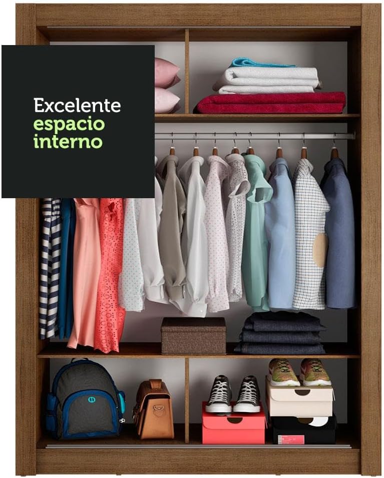 Madesa Ropero Closet con 2 Puertas Denver - Marrón