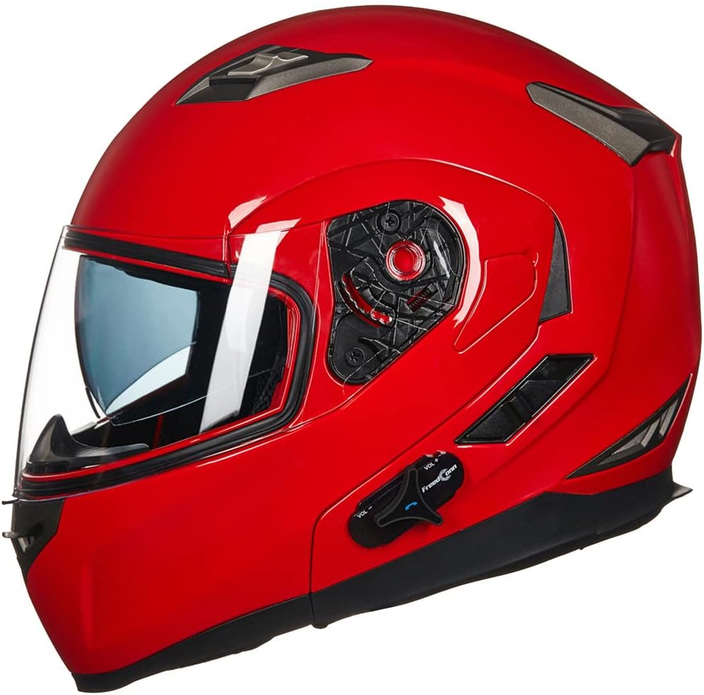 ILM - Casco de Motocicleta Modular Integrado con Bluetooth, con protección Solar para Mp3, Modelo 953/953 Pro