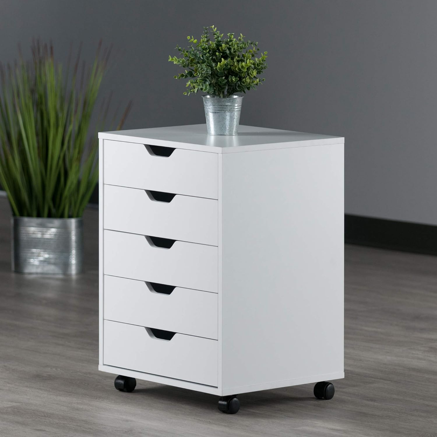 Winsome Wood Halifax 5-Drawer Cabinet, Blanco