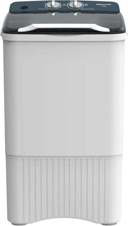 Hisense Lavadora WSFF1501, Semiautomática, 15 Kg, Temporizador de Lavado y Centrifugado, 55x52x91cm(AnchoxLargoxAlto), Blanco/Gris