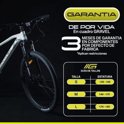GRAVEL Bicicleta de Montaña Barel | Bicicleta R29 - Cuadro Aluminio 15 kg | Transmisión Cues 18V | Frenos Hidráulicos y Llantas Kenda
