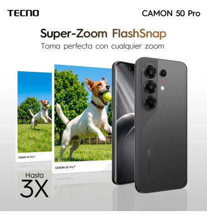 📱Tecno Camon 50 Pro Celular Desbloqueado, 8GB RAM + 256GB, Doble SIM, Pantalla AMOLED Curva 6.78" 144Hz, Batería 6150mAh, Cámara Triple 50MP