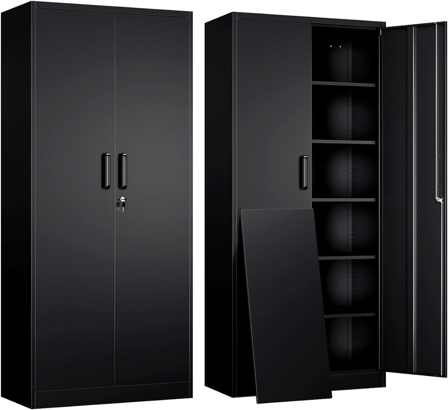 Yizosh - Gabinete de almacenamiento de metal con 2 puertas y 5 estante