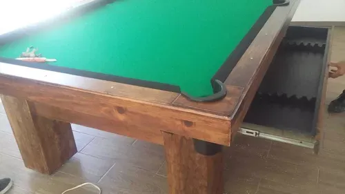 Mesa De Billar En Madera Con Accesorios De Mesas Bola Blanca