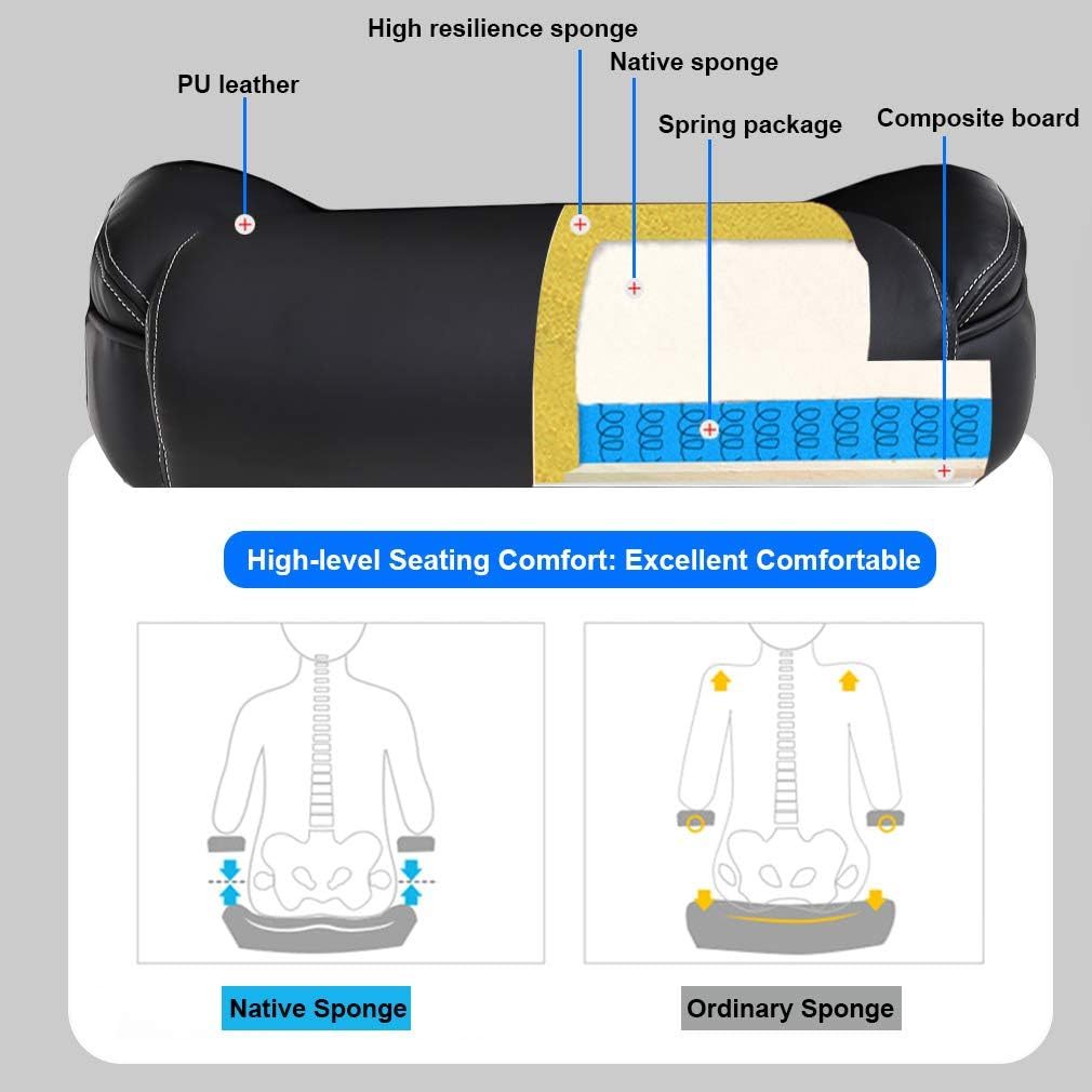 Silla de oficina grande y alta de 500 libras de asiento ancho, silla de computadora ergonómica con brazos de apoyo lumbar, respaldo alto, silla de computadora ejecutiva de piel sintético, para